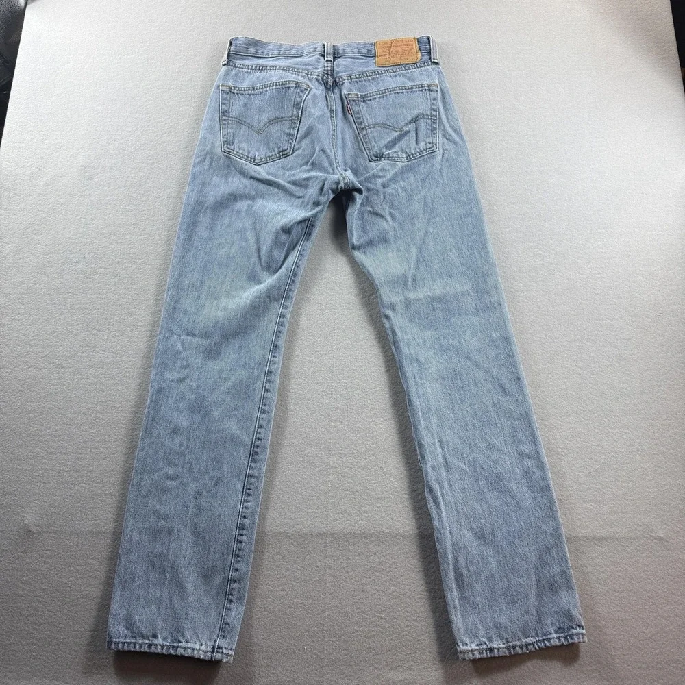 Levis 501 Jeans Mens 29x32 (Fit 29x30) Light Wash Straight Denim Button Fly